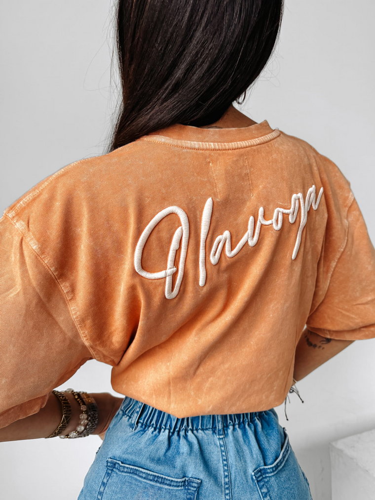 T-shirt damski OLAVOGA BALCIA brzoskwiniowy