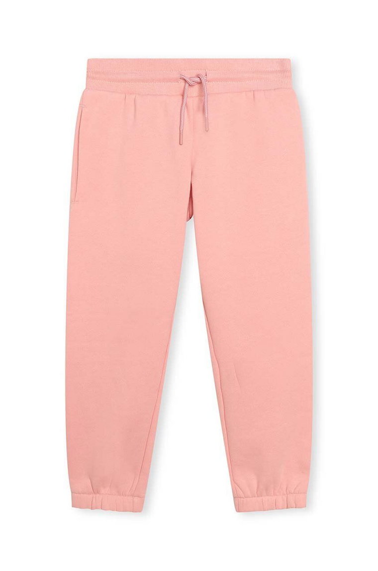 Kenzo Kids spodnie dresowe dziecięce kolor różowy gładkie