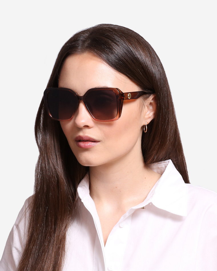 Shelovet brązowe damskie przeciwsłoneczne okulary