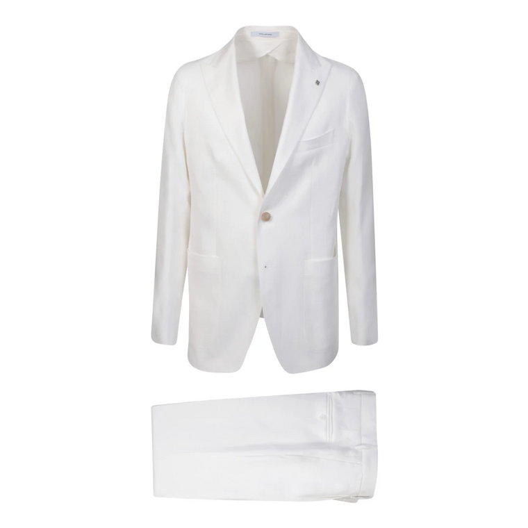 Biały lniany garnitur z wyrafinowaną estetyką Tagliatore