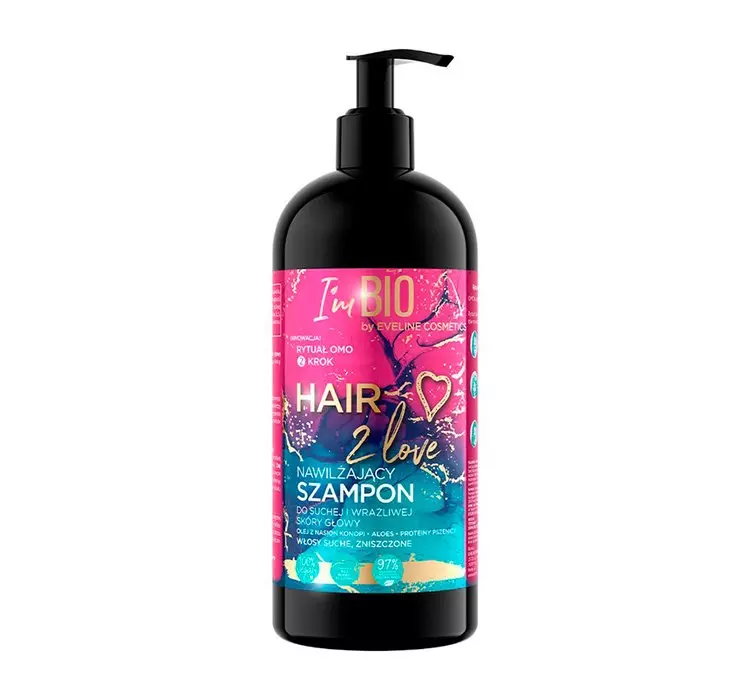 EVELINE HAIR 2 LOVE NAWILŻAJĄCY SZAMPON DO WŁOSÓW SUCHYCH I WRAŻLIWA SKÓRA GŁOWY 400ML