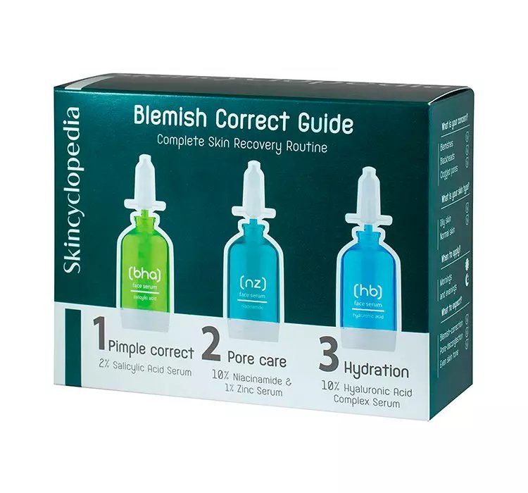 SKINCYCLOPEDIA BLEMISH CORRECT GUIDE ZESTAW KOSMETYKÓW DO PIELĘGNACJI TWARZY 3X15ML