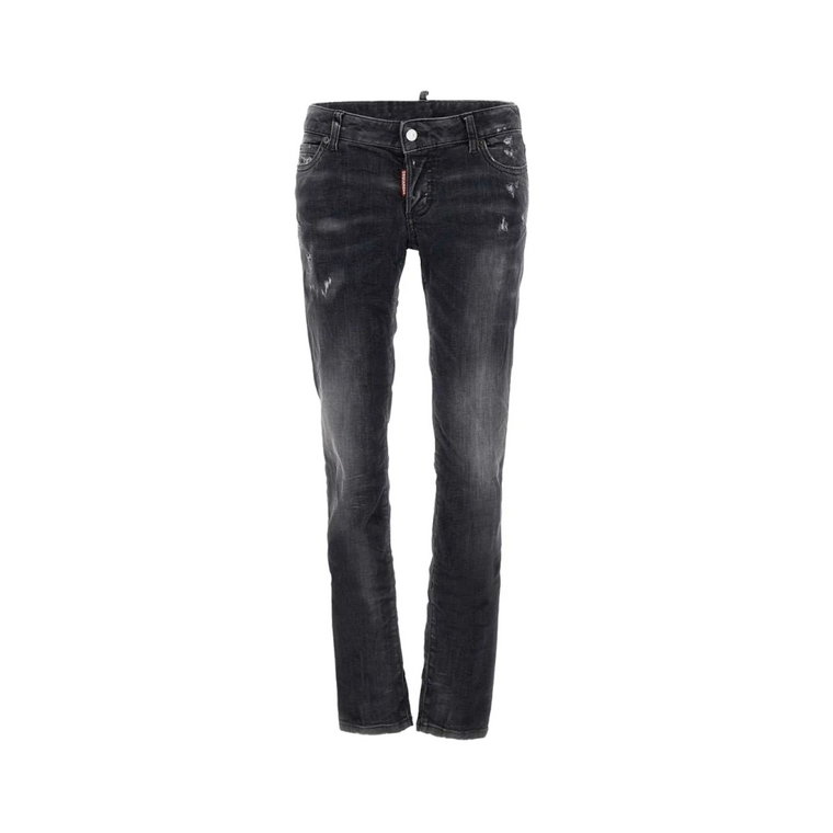 Czarne Spodnie Slim-fit dla Kobiet Dsquared2