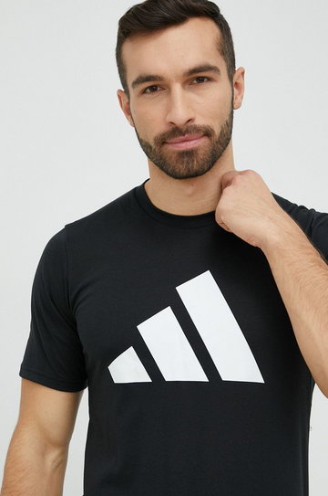 adidas Performance t-shirt treningowy kolor czarny z nadrukiem