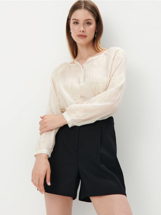 Mohito - Elegancka kremowa bluzka - beżowy