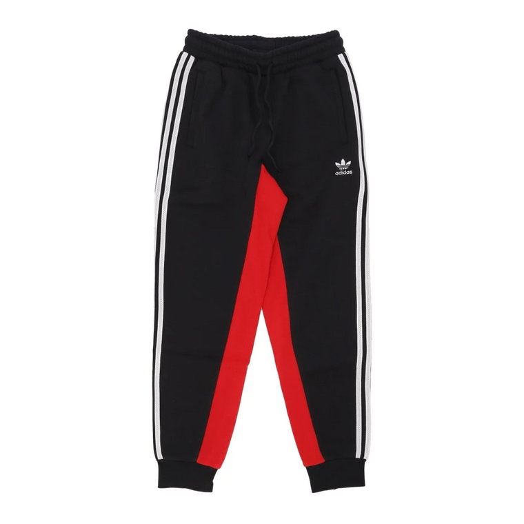 Spodnie Fleece Track Czarno/Czerwone Adidas