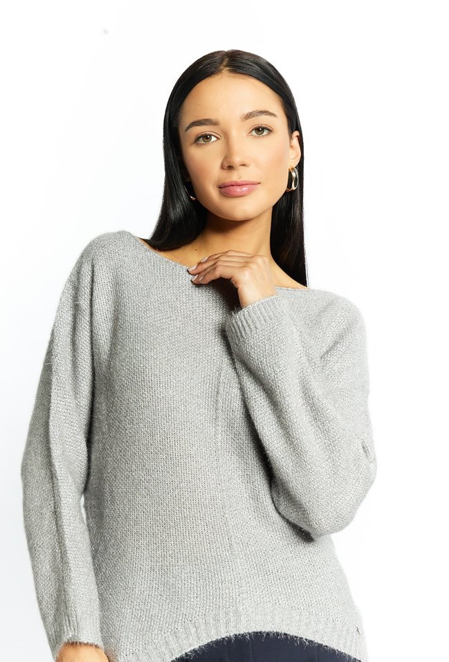 Połyskujący sweter damski