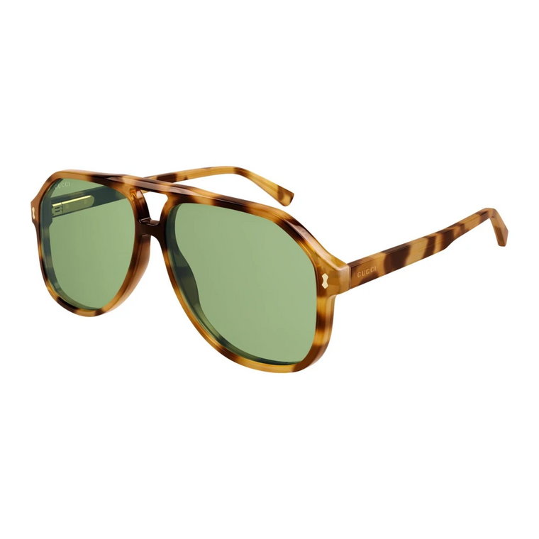 Stylowe okulary przeciwsłoneczne w kolorze Havana/Green z acetatem Gucci