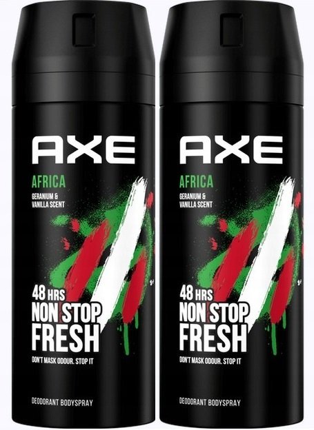 Axe Dezodorant w aerozolu Africa 2 X 150ml