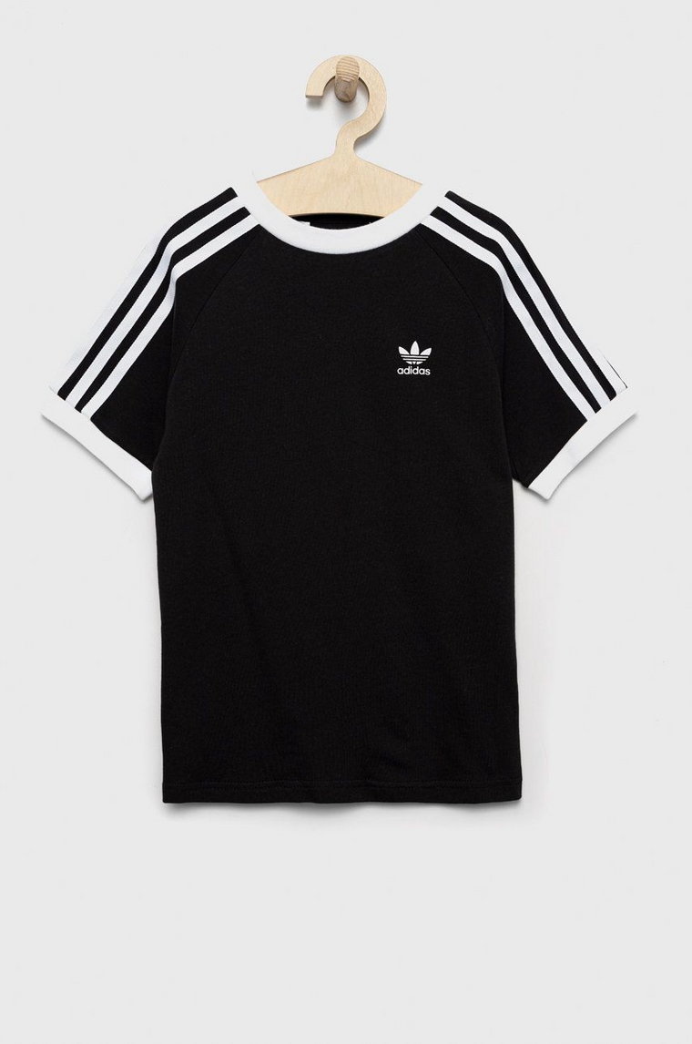 adidas Originals t-shirt dziecięcy kolor czarny z aplikacją