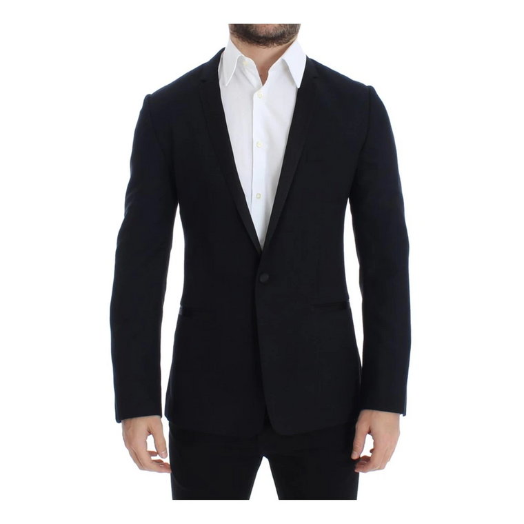 Blue wool Gold slim fit blazer Dolce & Gabbana