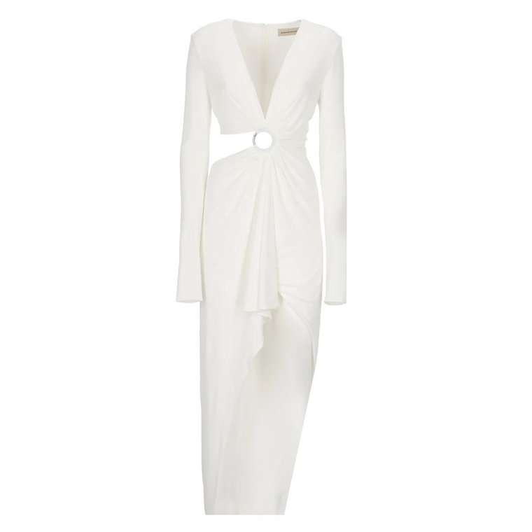 Biała strój wiskose długa Sukienka Alexandre Vauthier