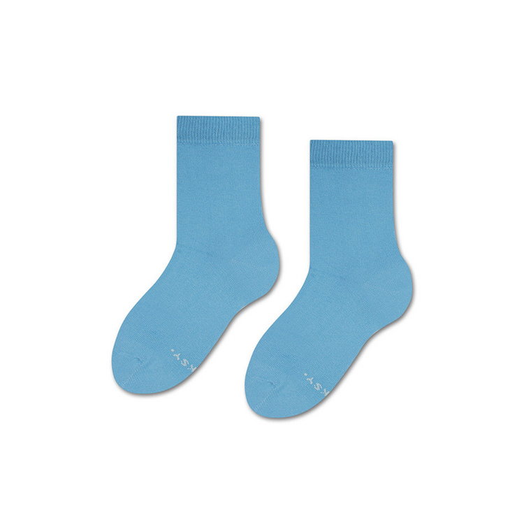 ZOOKSY klasyczne skarpetki dla dzieci r.24-29 1 para, długie gładkie niebieskie skarpetki - BLUE SKY