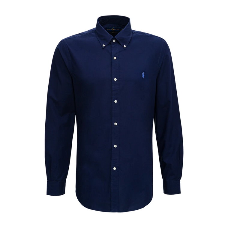 Klasyczna Niebieska Koszula Bawełniana Polo Ralph Lauren