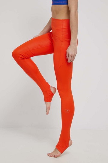 adidas by Stella McCartney legginsy treningowe HB6056 damskie kolor pomarańczowy gładkie