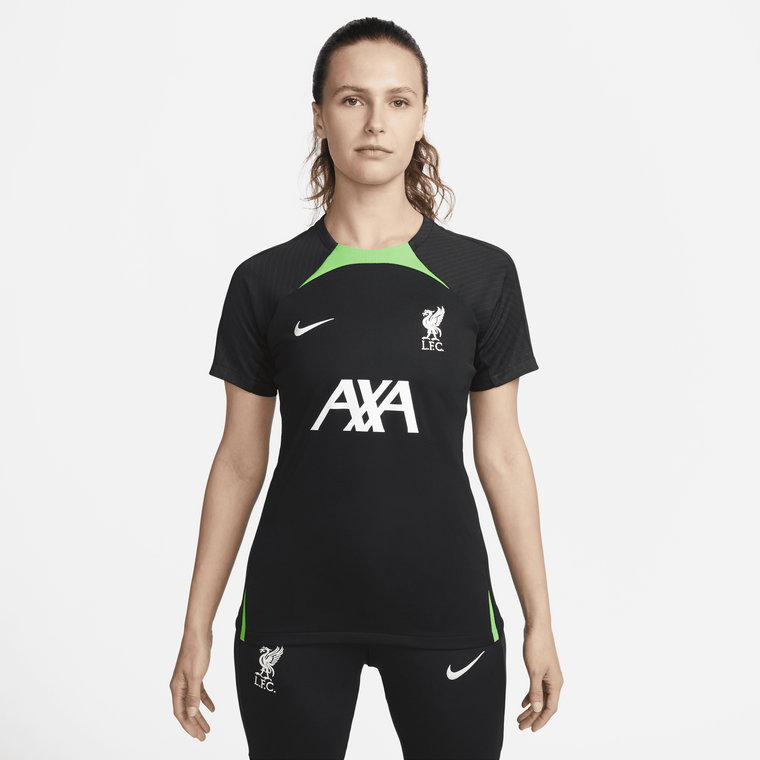 Damska dzianinowa koszulka piłkarska Nike Dri-FIT Liverpool F.C. Strike - Czerń