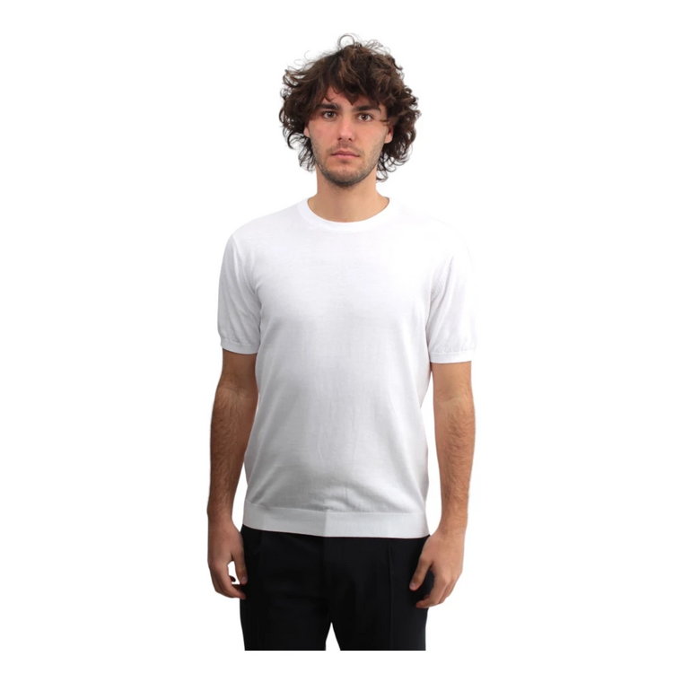 Biała koszulka z okrągłym dekoltem Kangra