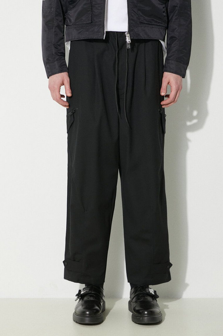 Y-3 spodnie bawełniane Workwear Cargo Pants kolor czarny w fasonie cargo IN4345