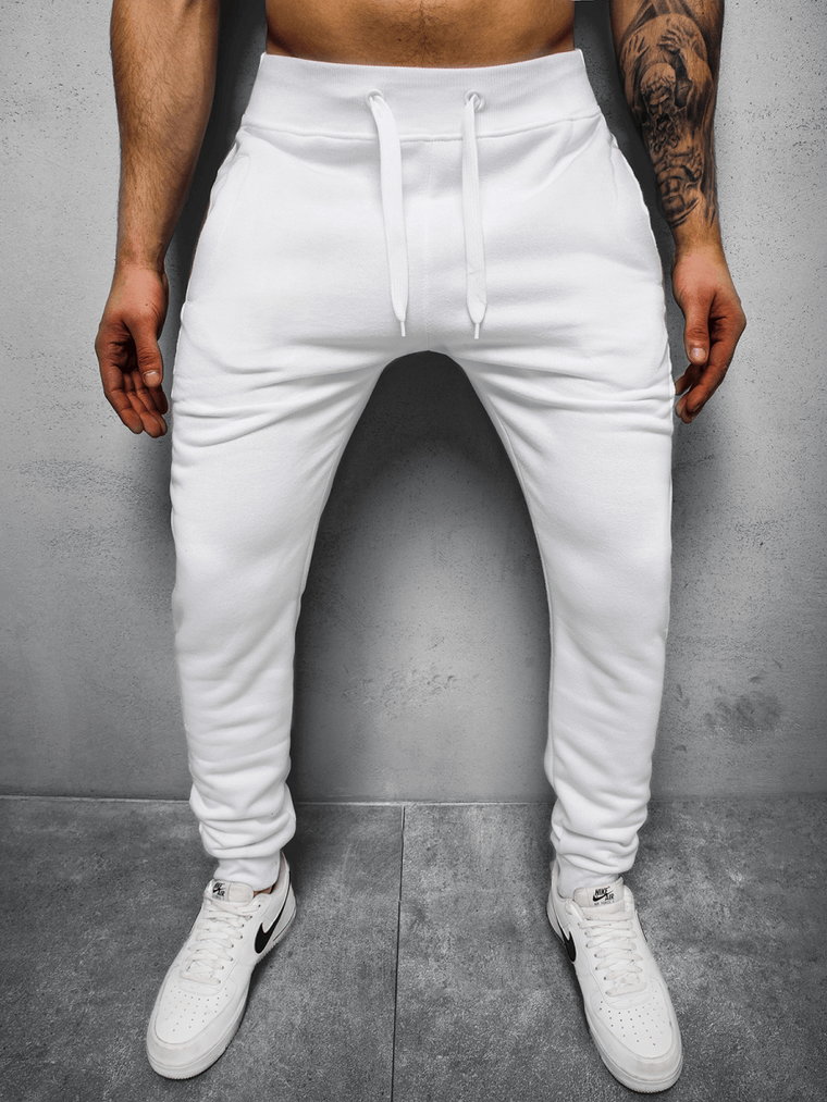 Spodnie dresowe męskie białe OZONEE JS/XW01Z