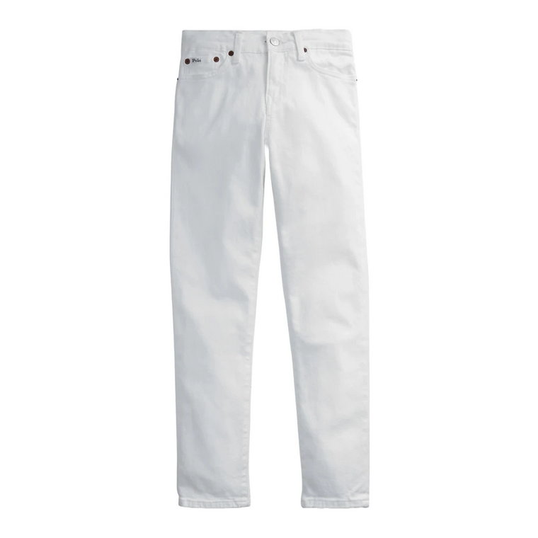 Białe Jeansy z Pętlami na Pasek Ralph Lauren