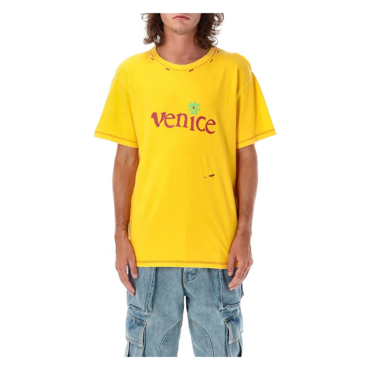 Żółta koszulka Venice z nadrukiem ERL