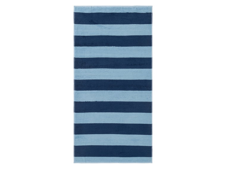 LIVARNO home Ręcznik kąpielowy frotté, 70 x 140 cm (Ciemnoniebieski/ jasnoniebieski)