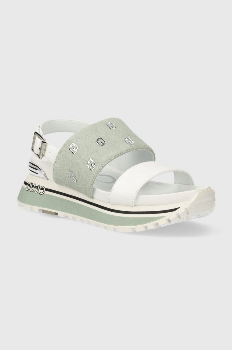 Liu Jo sandały LIU JO MAXI WONDER SANDAL 08 damskie kolor turkusowy na platformie BA4109PX310S3160