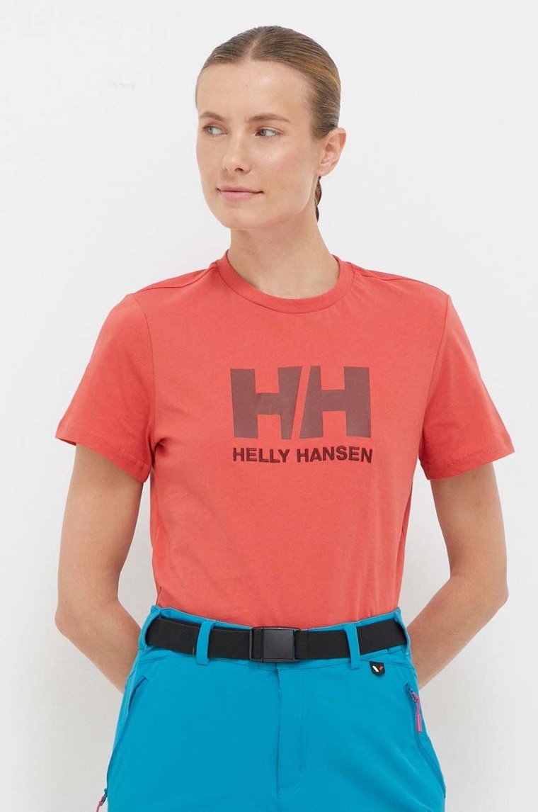 Helly Hansen t-shirt bawełniany kolor czerwony 34112-001