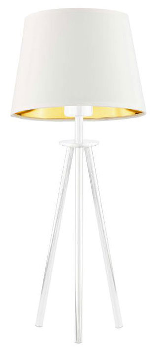 Lampka stołowa z abażurem na białym stelażu - EX919-Bergel - 5 kolorów