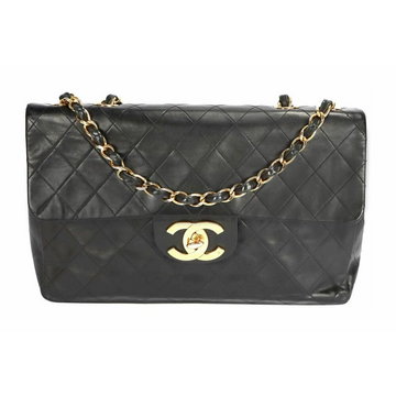 Chanel Vintage, Pre-owned Classic Single Flap Maxi Bag Czarny, female,