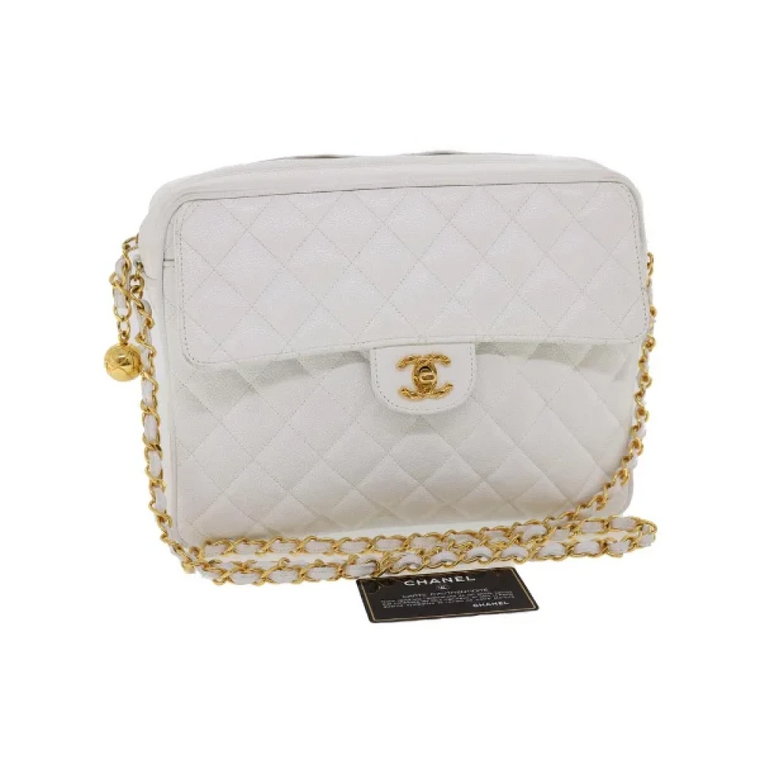 Gull Lær Chanel Flap Torba Chanel Vintage