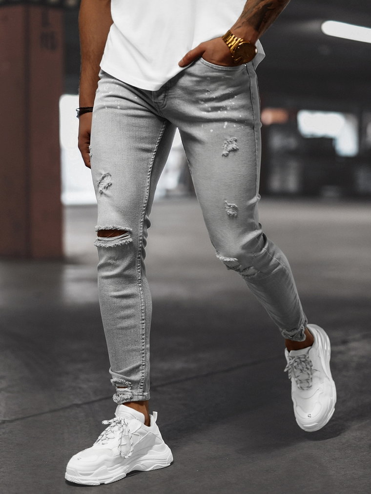 Spodnie jeansowe męskie szare OZONEE O/WE1090
