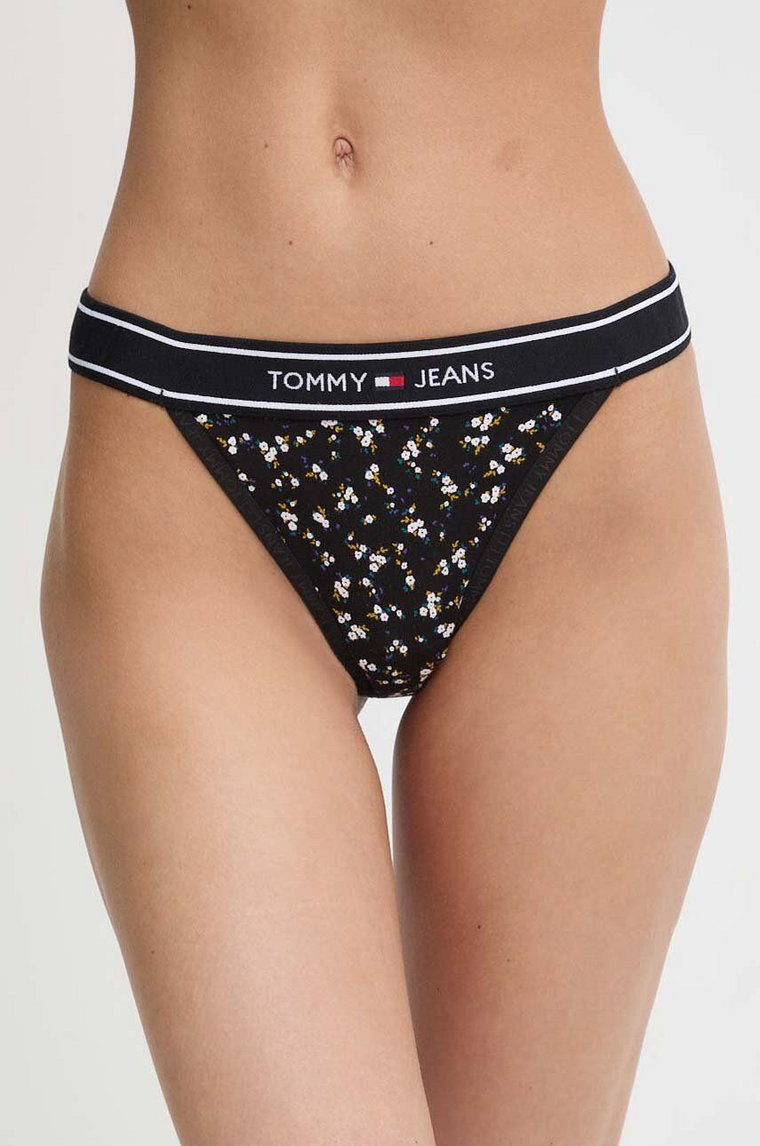Tommy Jeans stringi kolor czarny UW0UW05382