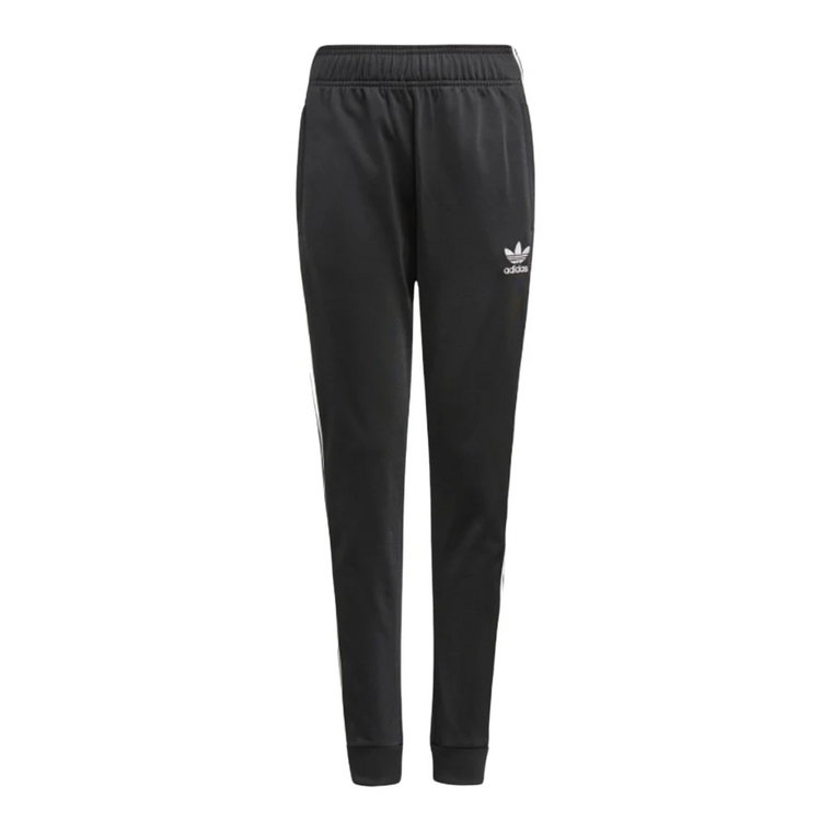 Czarne spodnie sportowe dla chłopców i dziewcząt Adidas Originals