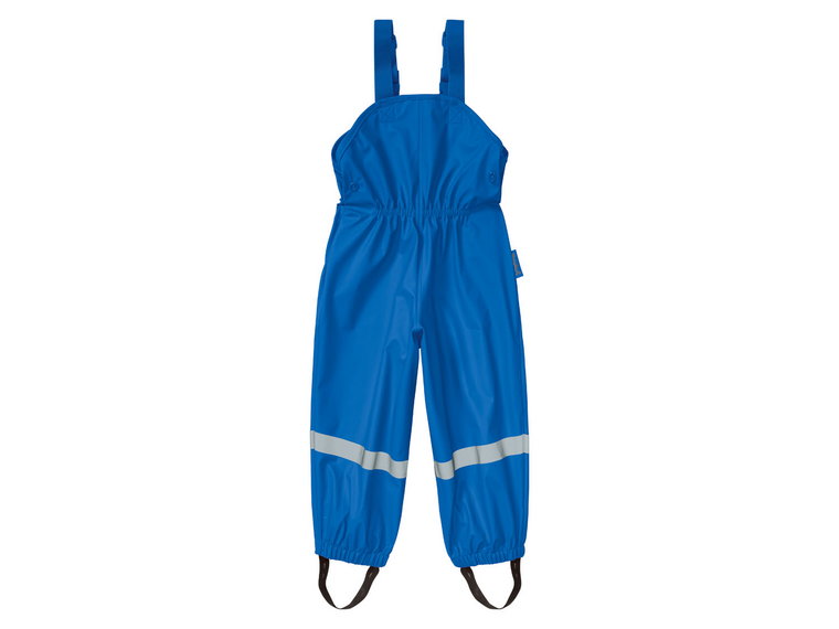 Playshoes Spodnie przeciwdeszczowe dziecięce dla dziewczynki / chłopca, na szelkach z odblaskami (110/116, Niebieski)