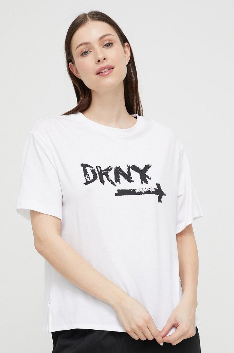 Dkny t-shirt piżamowy kolor biały