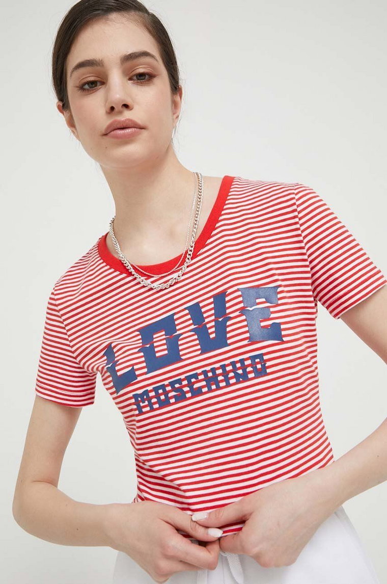 Love Moschino t-shirt damski kolor czerwony