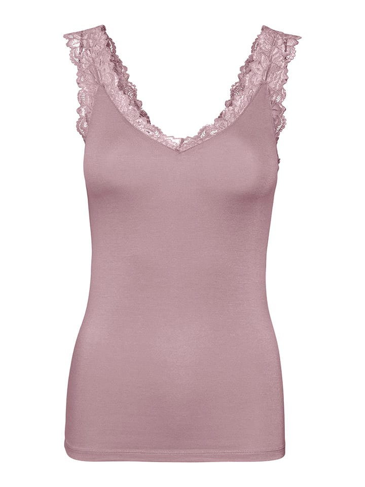 Vero Moda Top "Rosa" w kolorze pudroworóżowym