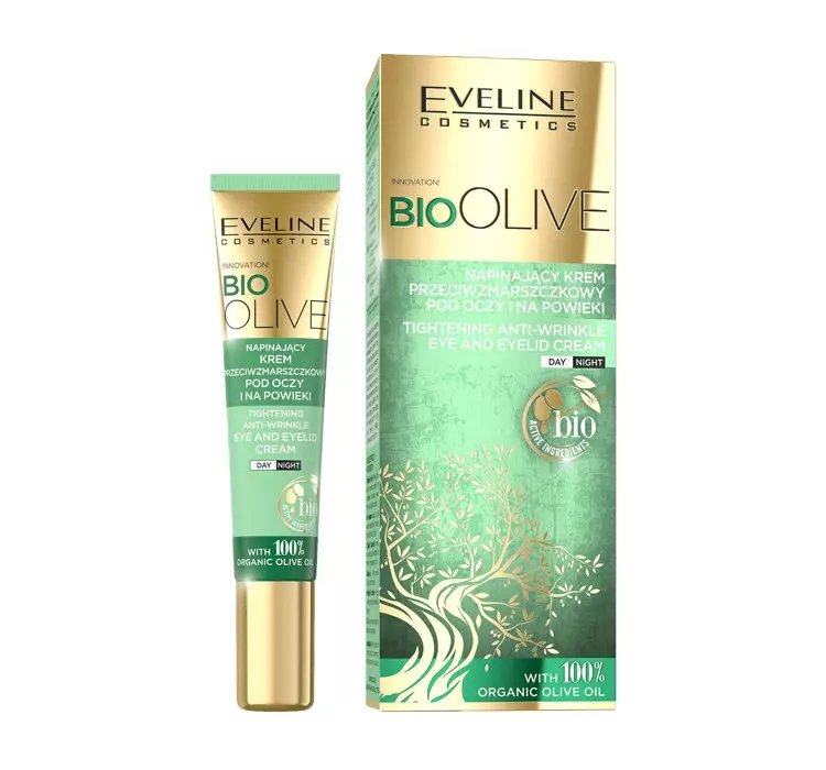 EVELINE BIO OLIVE NAPINAJĄCY KREM PRZECIWZMARSZCZKOWY POD OCZY I NA POWIEKI 20ML