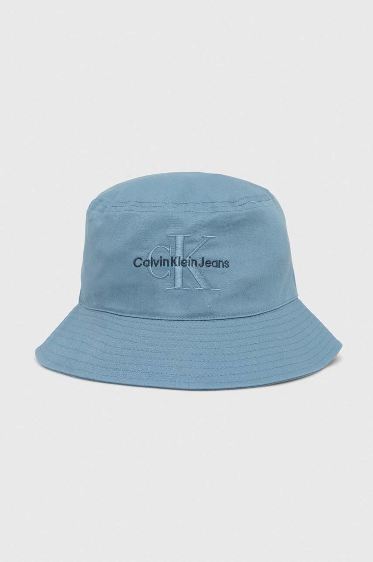 Calvin Klein Jeans kapelusz bawełniany kolor niebieski bawełniany