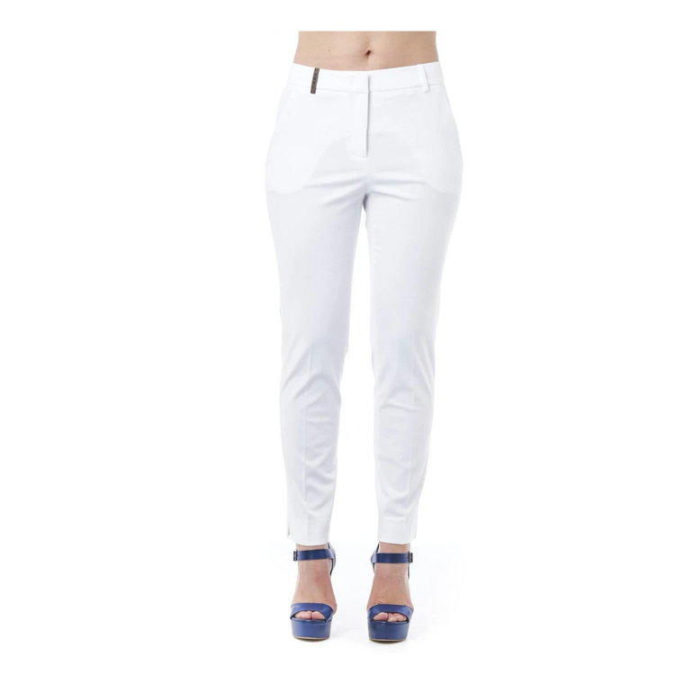 White Cotton Jeans &amp; Pant Peserico