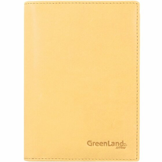 Greenland Nature Miękkie kolorowe etui na paszporty RFID Leather 12 cm safran