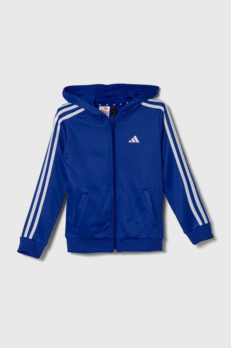 adidas bluza dziecięca kolor niebieski z kapturem