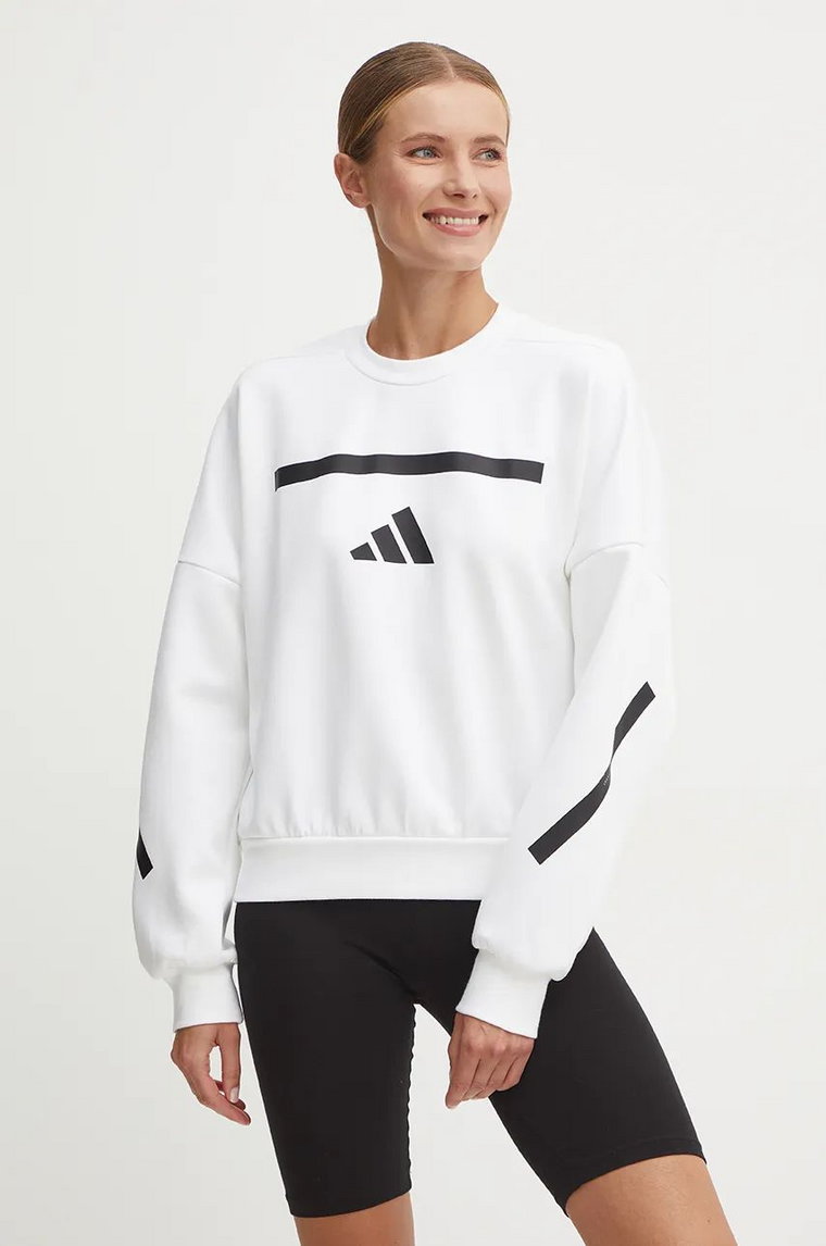 adidas bluza ZNE damska kolor biały z nadrukiem JI7554