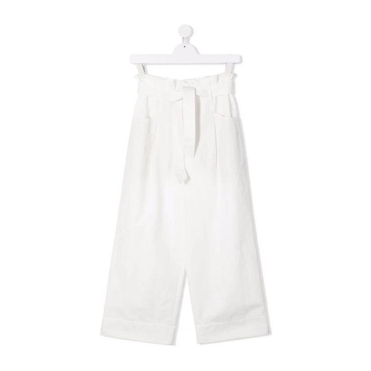 Białe Spodnie dla Dziewczynek Brunello Cucinelli