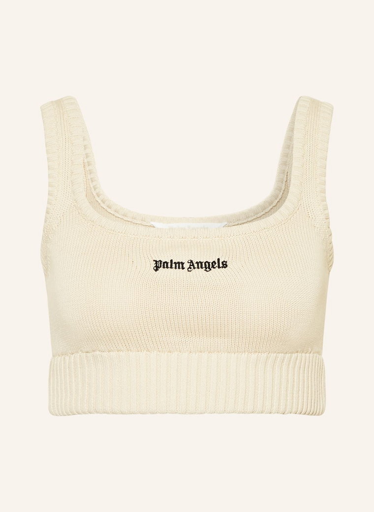 Palm Angels Krótki Top Z Dzianiny weiss