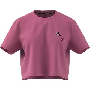 Różowy crop top adidas - Damskie - Kolor: Różowe - Rozmiar: L
