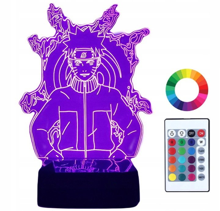 Lampka Nocna 3D Led Imię Naruto Naruto Uzumaki