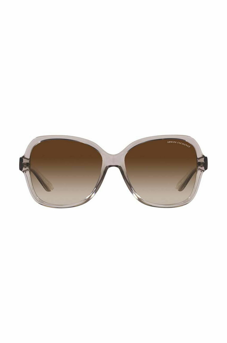 Armani Exchange okulary przeciwsłoneczne damskie kolor beżowy 0AX4029S