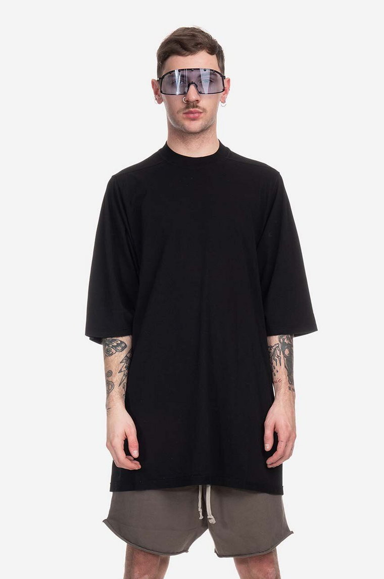 Rick Owens t-shirt bawełniany kolor czarny gładki DU01C6274.RN.BLACK-White